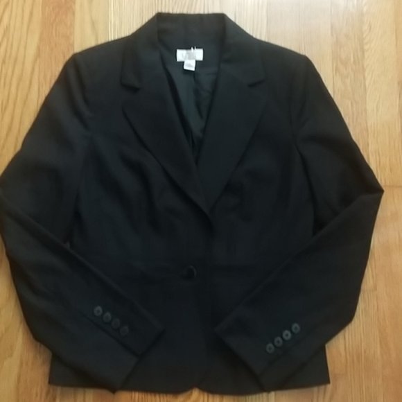 Ann Taylor Loft Black Blazer Peplum Work Wear Career Jacket Size 6 - Picture 1 of 8